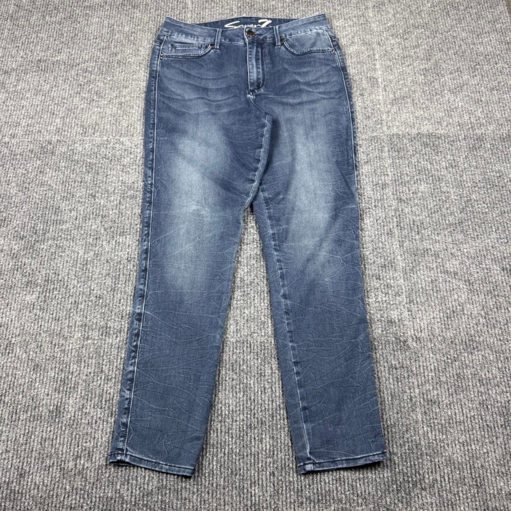 Seven7 Womens High Rise Skinny Jeans Blue Faded Wash Size 10 MY1189WD